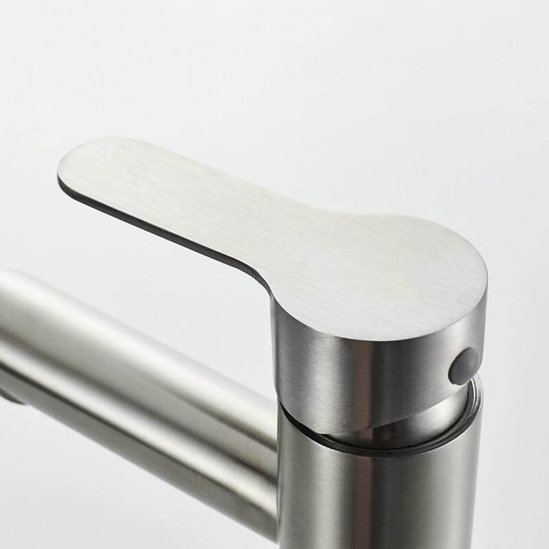 Basin Faucet Stainless Steel Faucet Bathroom Mixer Tap Single Hole Hot and Cold Water Classic Basin Faucets - WELQUEEN