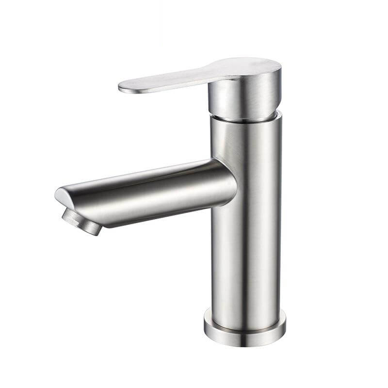 Basin Faucet Stainless Steel Faucet Bathroom Mixer Tap Single Hole Hot and Cold Water Classic Basin Faucets - WELQUEEN