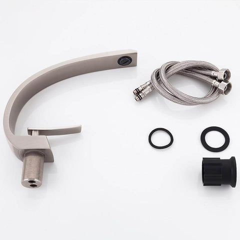 New Bath Basin Faucet Brass Chrome Faucet Brush Nickel Sink Mixer Tap Vanity Hot Cold Water Bathroom Faucets - WELQUEEN
