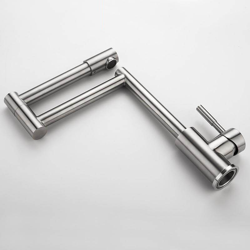 Stainless Steel Kitchen Faucet Lead-free Folding Mixer 360 Degree Swivel Single Handle Kitchen Sink Taps - WELQUEEN