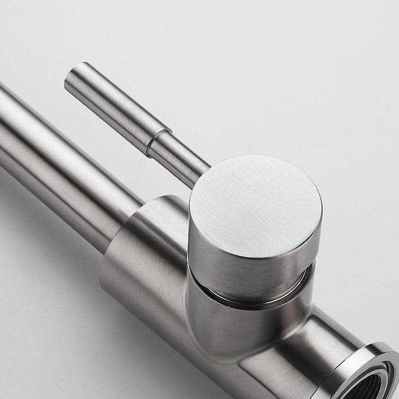 Stainless Steel Kitchen Faucet Lead-free Folding Mixer 360 Degree Swivel Single Handle Kitchen Sink Taps - WELQUEEN