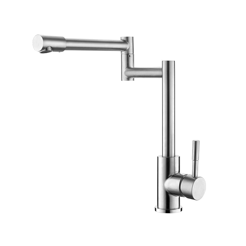 Stainless Steel Kitchen Faucet Lead-free Folding Mixer 360 Degree Swivel Single Handle Kitchen Sink Taps - WELQUEEN