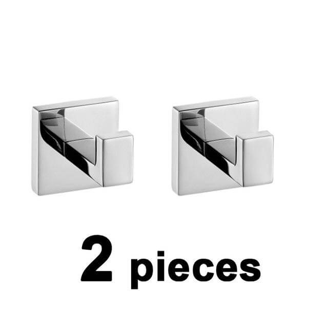 Stainless Steel Bathroom Hardware Set Mirror Chrome Polished Towel Rack Toilet Paper Holder Towel Bar Hook Bathroom Accessories - WELQUEEN
