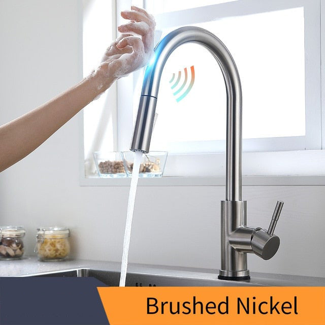 Smart Touch Kitchen Faucets Crane For Sensor Kitchen Water Tap Sink Mixer Rotate Touch Faucet Sensor Water Mixer - WELQUEEN HOME DECOR