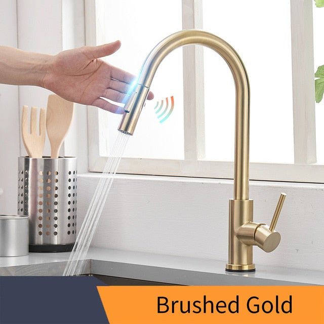 Smart Touch Kitchen Faucets Crane For Sensor Kitchen Water Tap Sink Mixer Rotate Touch Faucet Sensor Water Mixer - WELQUEEN HOME DECOR