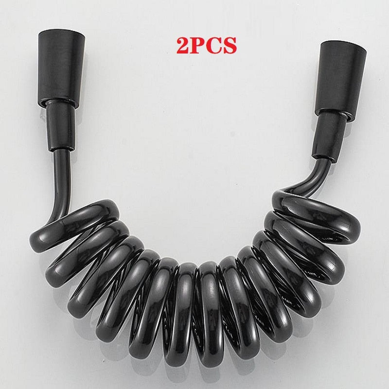 2Pcs Spring Flexible Shower Hose for Water Plumbing Toilet Bidet Sprayer Gun bathroom Accessories ABS tube 1.5m 2m 3m - WELQUEEN