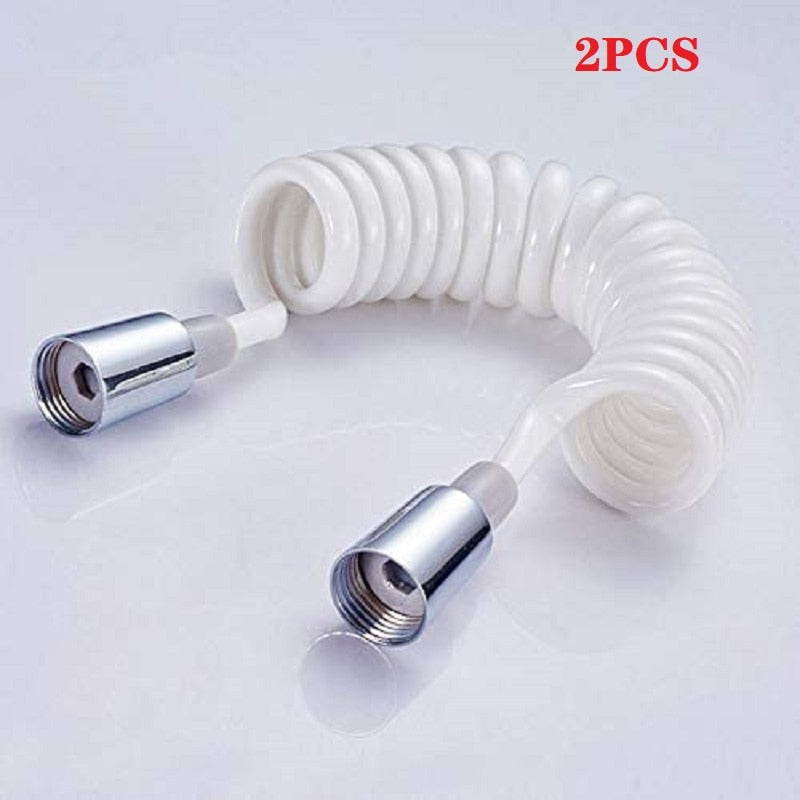 2Pcs Spring Flexible Shower Hose for Water Plumbing Toilet Bidet Sprayer Gun bathroom Accessories ABS tube 1.5m 2m 3m - WELQUEEN