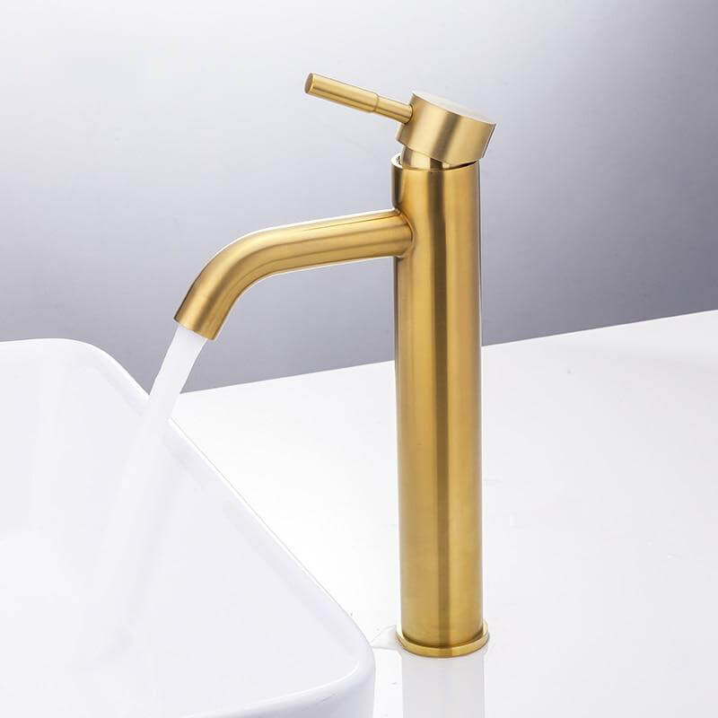 Basin Faucets Brushed Gold Bathroom Faucet Mixer Stainless Steel Waterfall Faucet Bathroom Faucet Basin Mixer - WELQUEEN