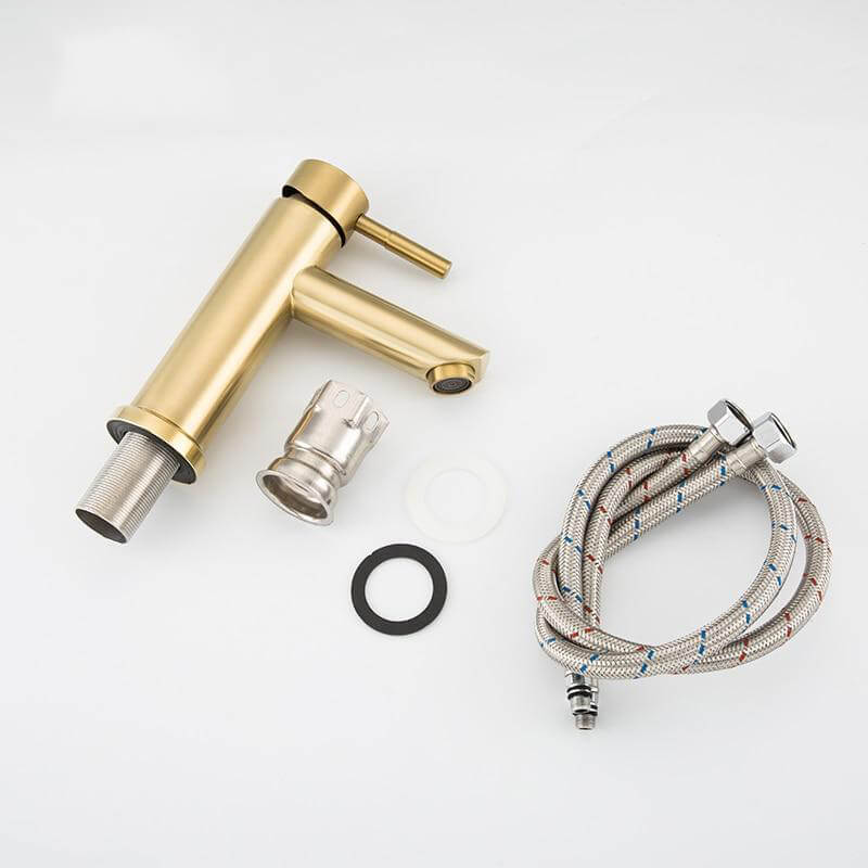 Basin Faucets Brushed Gold Bathroom Faucet Mixer Stainless Steel Waterfall Faucet Bathroom Faucet Basin Mixer - WELQUEEN