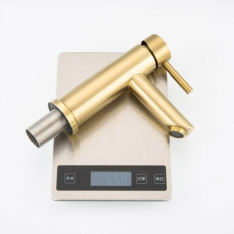Basin Faucets Brushed Gold Bathroom Faucet Mixer Stainless Steel Waterfall Faucet Bathroom Faucet Basin Mixer - WELQUEEN