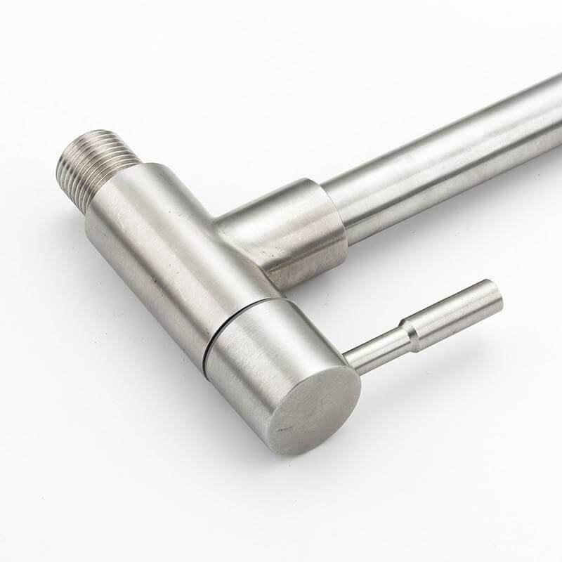 Kitchen Faucet Mixers Sink Tap Wall Mounted Single Cold Water Flexible 304 Stainless Steel Kitchen Tap Accessories - WELQUEEN