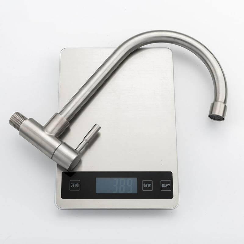 Kitchen Faucet Mixers Sink Tap Wall Mounted Single Cold Water Flexible 304 Stainless Steel Kitchen Tap Accessories - WELQUEEN