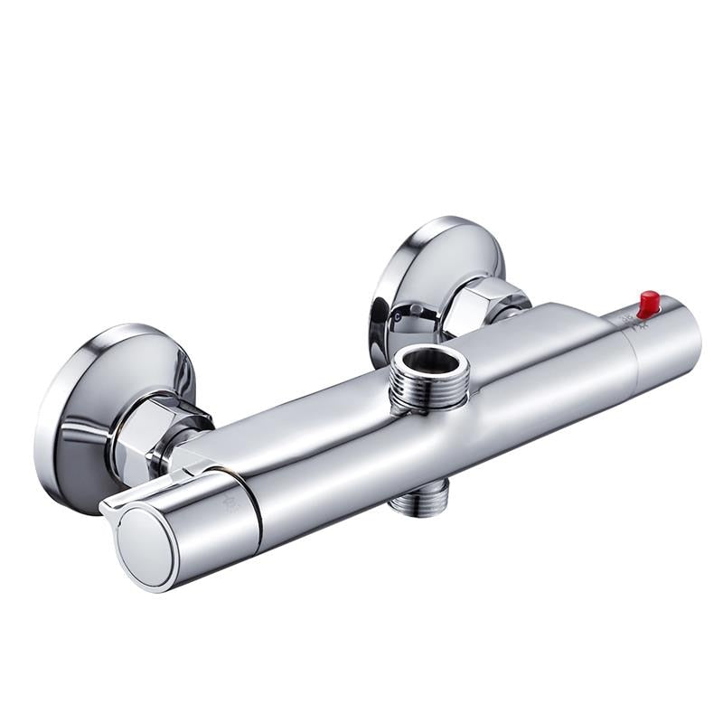 Bath Shower Faucet Thermostatic Faucets Wall Mounted Mixer Valve Tap Temperature Control Rain Shower Bathroom Twin Outlet - WELQUEEN
