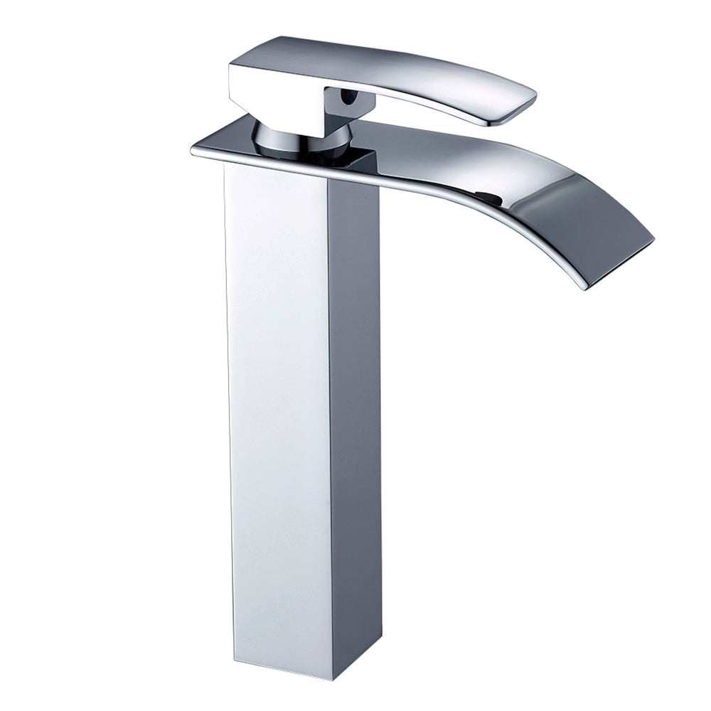 Bathroom Basin Faucet Deck Mount Waterfall Bathroom Faucet Vanity Vessel Sinks Mixer Tap Single Handle Cold And Hot Water Tap - WELQUEEN
