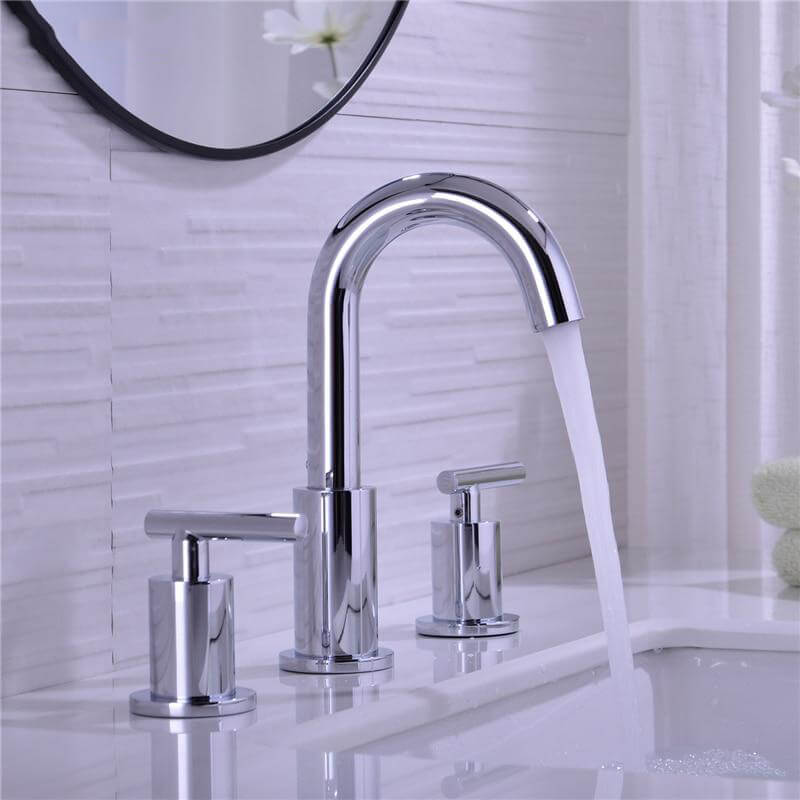 Bathroom Sink Faucet Solid Brass Double Handle Sink Mounted Hot & Cold Mix Basin Faucet European Style Basin Accessories - WELQUEEN WELQUEEN HOME DECOR