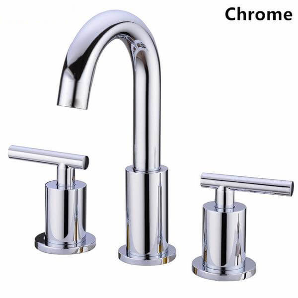 Bathroom Sink Faucet Solid Brass Double Handle Sink Mounted Hot & Cold Mix Basin Faucet European Style Basin Accessories - WELQUEEN WELQUEEN HOME DECOR