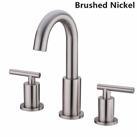 Bathroom Sink Faucet Solid Brass Double Handle Sink Mounted Hot & Cold Mix Basin Faucet European Style Basin Accessories - WELQUEEN