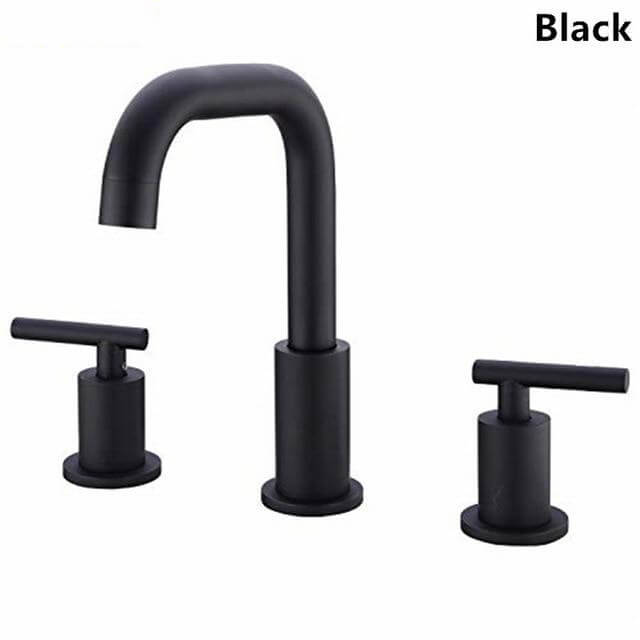 Bathroom Sink Faucet Solid Brass Double Handle Sink Mounted Hot & Cold Mix Basin Faucet European Style Basin Accessories - WELQUEEN WELQUEEN HOME DECOR