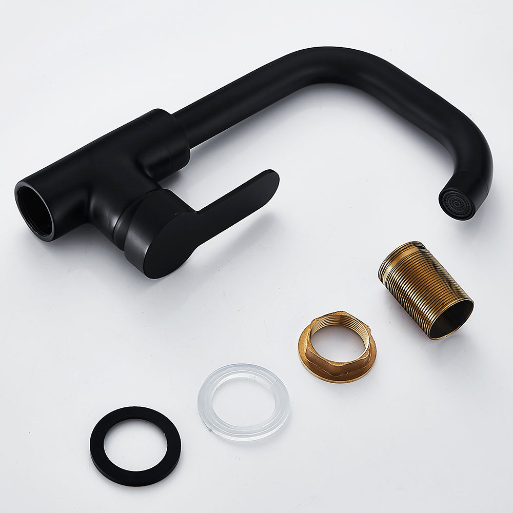 Bathroom Faucet Basin Mixer Black Sink Mixer Taps Kitchen Single Lever Faucet Sink Tap Water Kitchen Faucet Bathroom Accessories - WELQUEEN