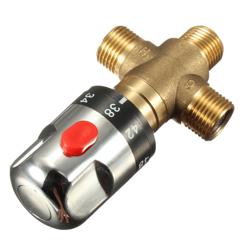 NEW 1PC Brass Pipe Thermostat Faucet Thermostatic Mixing Valve Bathroom Water Temperature Control Faucet Cartridges - WELQUEEN