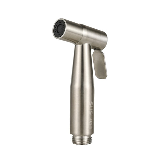 Handheld Toilet Bidet Faucet Sprayer Stainless Steel Bathroom Hand Bidet Spraye Set Toilet Self Cleaning Shower Head No Punch - WELQUEEN