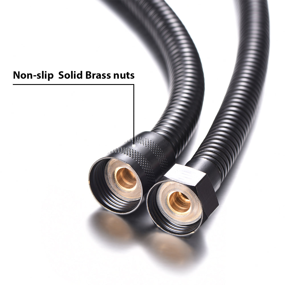 1.2M 1.5M Black Stainless Steel Shower Hose Handheld Shower Head Fittings Pipes Bathroom Accessories Hose Flexible Plumbing Pipe - WELQUEEN