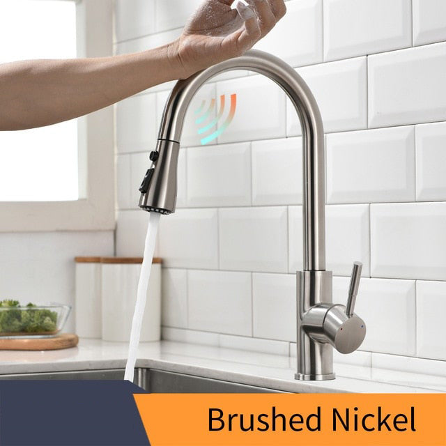 Smart Touch Kitchen Faucets Crane For Sensor Kitchen Water Tap Sink Mixer Rotate Touch Faucet Sensor Water Mixer - WELQUEEN HOME DECOR