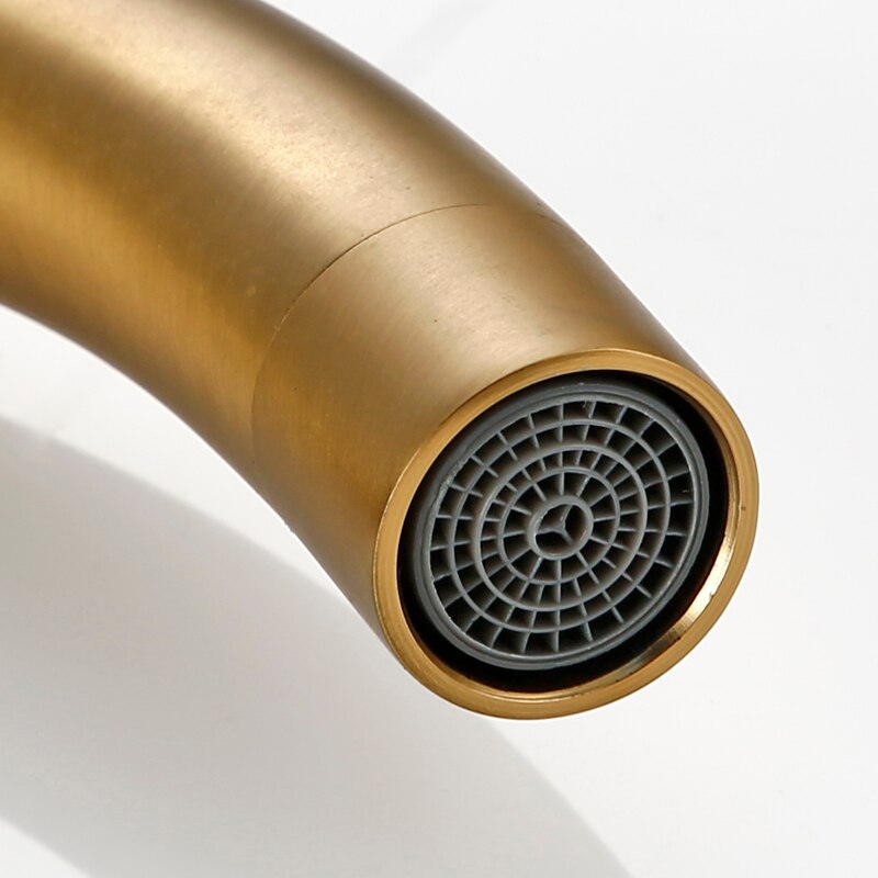 Round Brushed Old Gold Bathtub Mixer Taps High Rise Round Freestanding Spout Shower Faucet Bath Mixer Tap Floor Mounted - WELQUEEN HOME DECOR