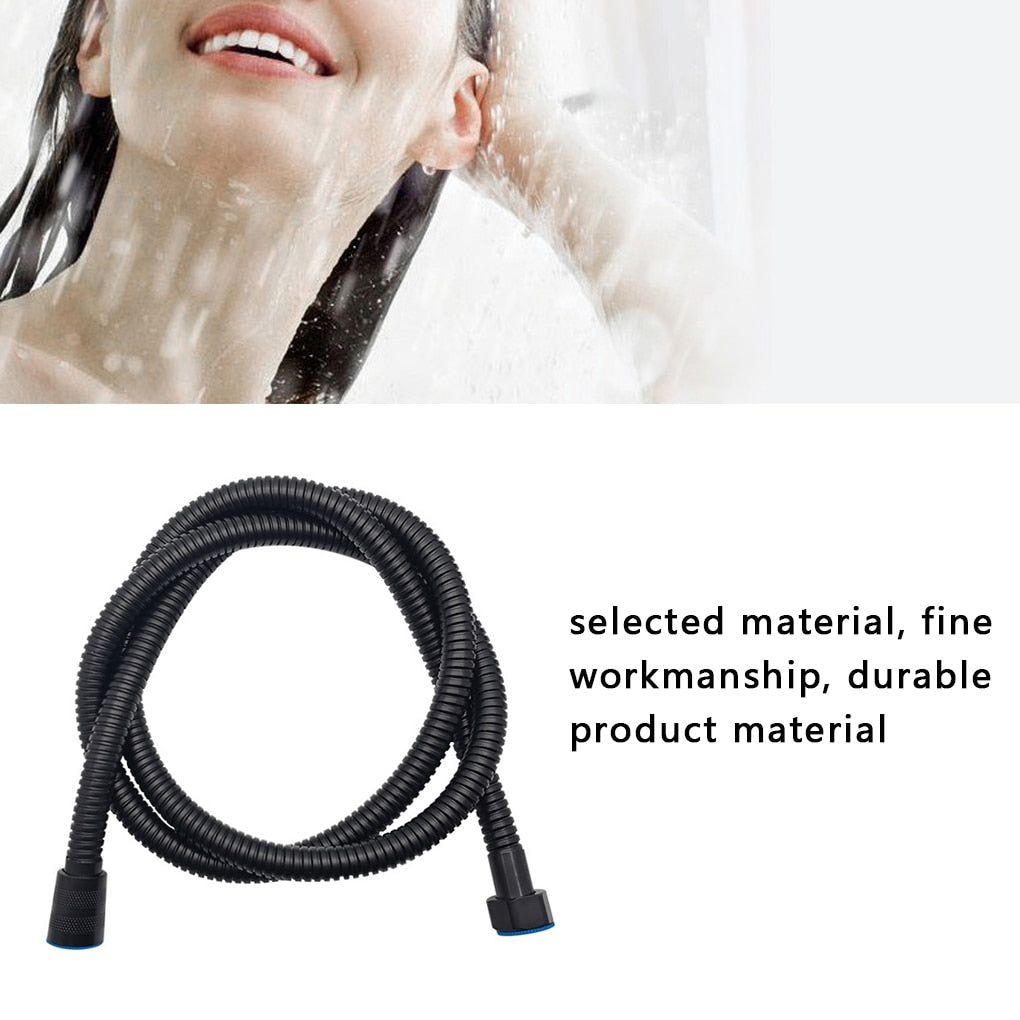 1.4M Black Stainless Shower Head Hose Bathroom Shower Hose Handheld Shower Water Pipe Fittings Replacement Soft Water Pipe G1/2 - WELQUEEN