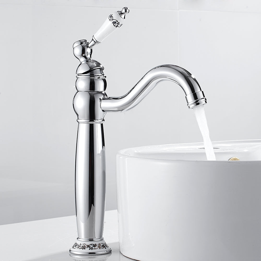 New Deck Bathroom Basin Sink Mixer Tap Polished Antique/Black Faucet Waterfall Faucet Bathroom Faucet - WELQUEEN