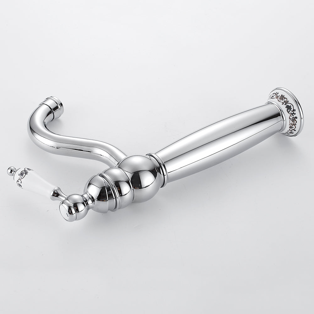 New Deck Bathroom Basin Sink Mixer Tap Polished Antique/Black Faucet Waterfall Faucet Bathroom Faucet - WELQUEEN
