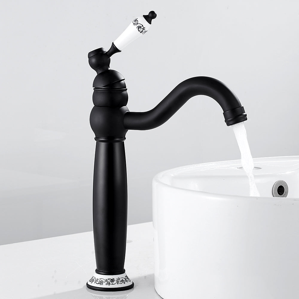 New Deck Bathroom Basin Sink Mixer Tap Polished Antique/Black Faucet Waterfall Faucet Bathroom Faucet - WELQUEEN