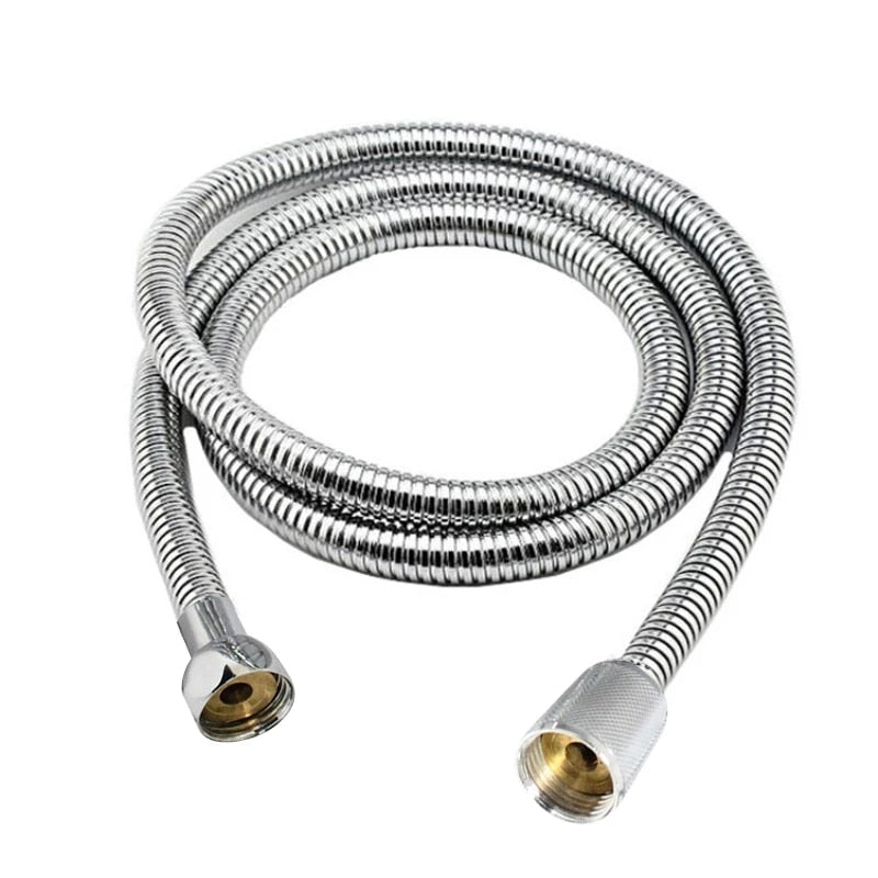 1.2m/1.5m/ 2m G1/2 Inch Flexible Shower Hose Stainless Steel Chrome Bathroom Water Head Shower Head Pipe Tool - WELQUEEN