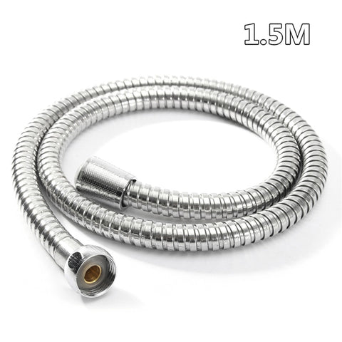 1.2m/1.5m/ 2m G1/2 Inch Flexible Shower Hose Stainless Steel Chrome Bathroom Water Head Shower Head Pipe Tool - WELQUEEN