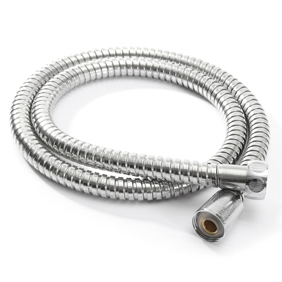 1.2m/1.5m/ 2m G1/2 Inch Flexible Shower Hose Stainless Steel Chrome Bathroom Water Head Shower Head Pipe Tool - WELQUEEN