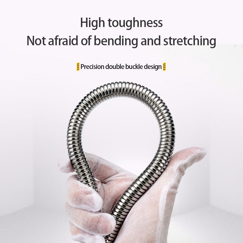 1.5m/2m/3m Stainless Steel Shower Hose High Quality Encryption Explosion-proof Hose Spring Tube Pull Tube Bathroom Accessories - WELQUEEN