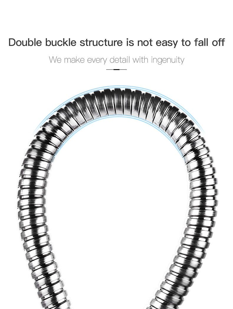 1.5m/2m/3m Stainless Steel Shower Hose High Quality Encryption Explosion-proof Hose Spring Tube Pull Tube Bathroom Accessories - WELQUEEN