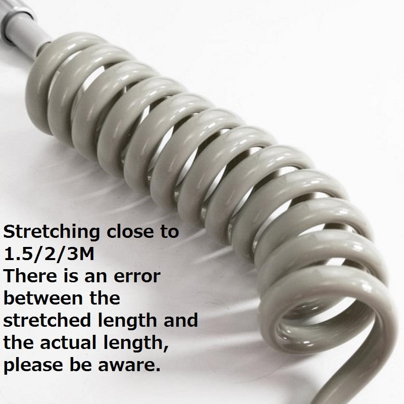 2Pcs Spring Flexible Shower Hose for Water Plumbing Toilet Bidet Sprayer Gun bathroom Accessories ABS tube 1.5m 2m 3m - WELQUEEN