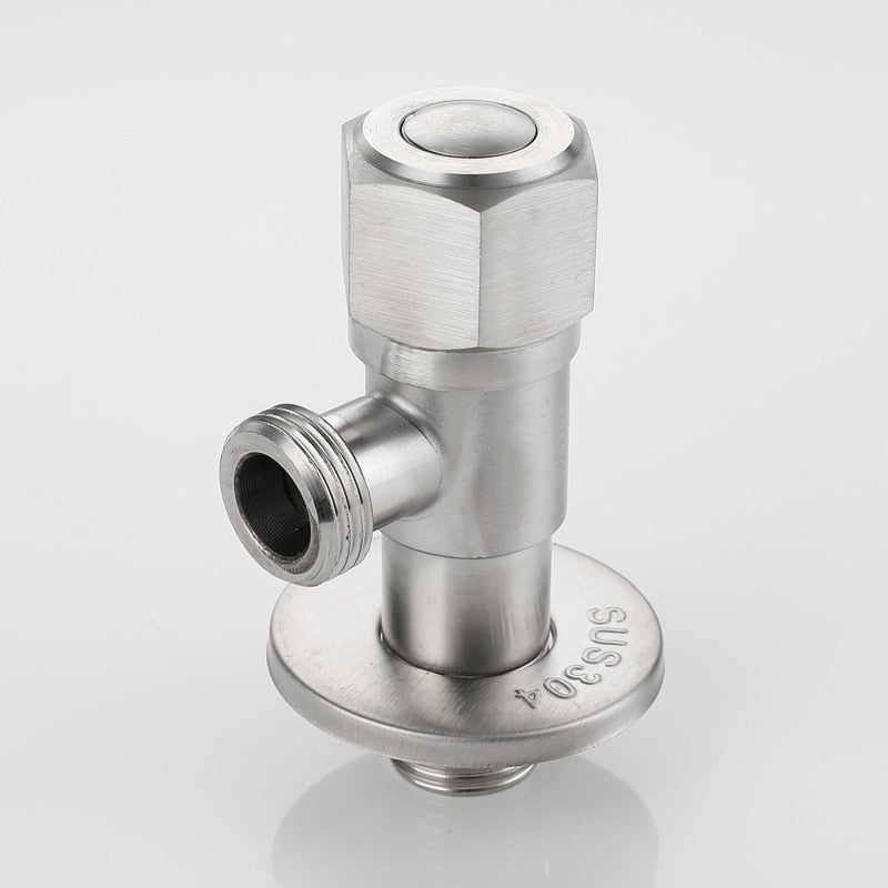 Stainless Steel Angle Valve G1/2 Thread Triangle Valve Hot and Cold Water Valve Bathroom Connector for Toilet Basin Water Heater - WELQUEEN