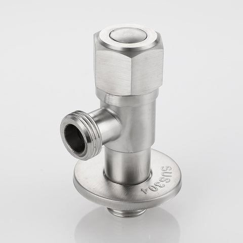 Stainless Steel Angle Valve G1/2 Thread Triangle Valve Hot and Cold Water Valve Bathroom Connector for Toilet Basin Water Heater - WELQUEEN