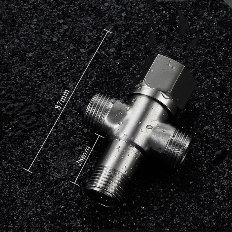 Stainless Steel Angle Valve G1/2 Thread Triangle Valve Hot and Cold Water Valve Bathroom Connector for Toilet Basin Water Heater - WELQUEEN WELQUEEN HOME DECOR