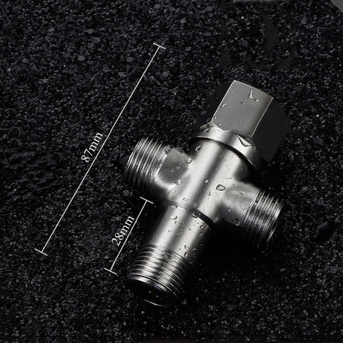 Stainless Steel Angle Valve G1/2 Thread Triangle Valve Hot and Cold Water Valve Bathroom Connector for Toilet Basin Water Heater - WELQUEEN