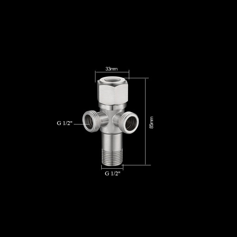 Stainless Steel Angle Valve G1/2 Thread Triangle Valve Hot and Cold Water Valve Bathroom Connector for Toilet Basin Water Heater - WELQUEEN