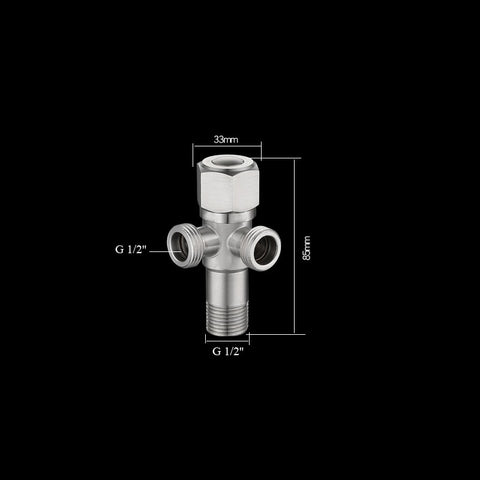 Stainless Steel Angle Valve G1/2 Thread Triangle Valve Hot and Cold Water Valve Bathroom Connector for Toilet Basin Water Heater - WELQUEEN
