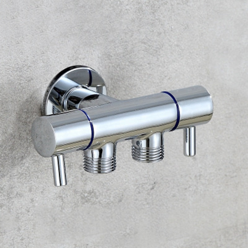 Bathroom Faucet Valve Angle Valve Single Inlet Double Outlet Double Control Valve for Shower Head Toilet Sink Basin Water Heater - WELQUEEN WELQUEEN HOME DECOR
