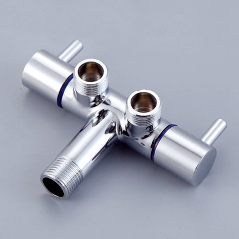 Bathroom Faucet Valve Angle Valve Single Inlet Double Outlet Double Control Valve for Shower Head Toilet Sink Basin Water Heater - WELQUEEN