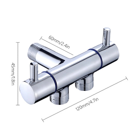 Bathroom Faucet Valve Angle Valve Single Inlet Double Outlet Double Control Valve for Shower Head Toilet Sink Basin Water Heater - WELQUEEN