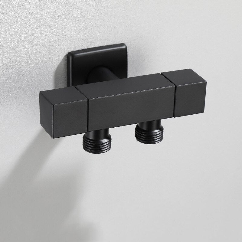 Black Multi-Function Washing Machine Faucet Brass Bathroom Mop Tap Water Taps Angle Valve - WELQUEEN