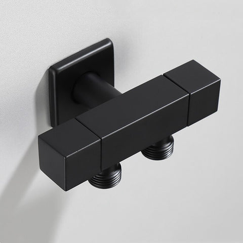 Black Multi-Function Washing Machine Faucet Brass Bathroom Mop Tap Water Taps Angle Valve - WELQUEEN
