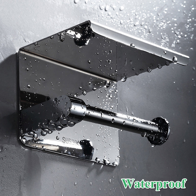 Free-punch 304Stainless Steel Toilet Paper Roll Holder Toilet Paper Towel Rack Anti-rust Waterproof Toilet Paper Shelf Dispenser - WELQUEEN HOME DECOR